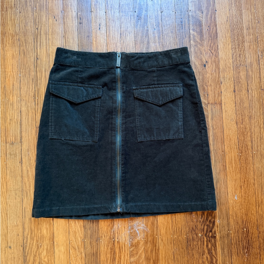 Vince Camuto Dark Olive Corduroy Skirt